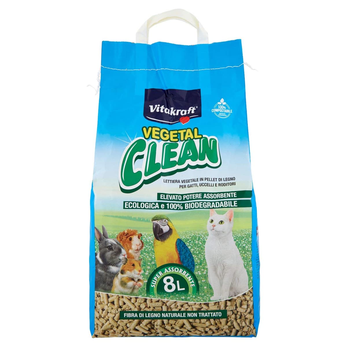 Vitakraft Vegetal Clean Papel, lecho Sanitario higiénico de Papel prensado para Animales pequeños, Conejos, cobayas, Gatos, Control de olores y Gran absorción, hipoalergénico, Biodegradable (1x 25L) — view 4