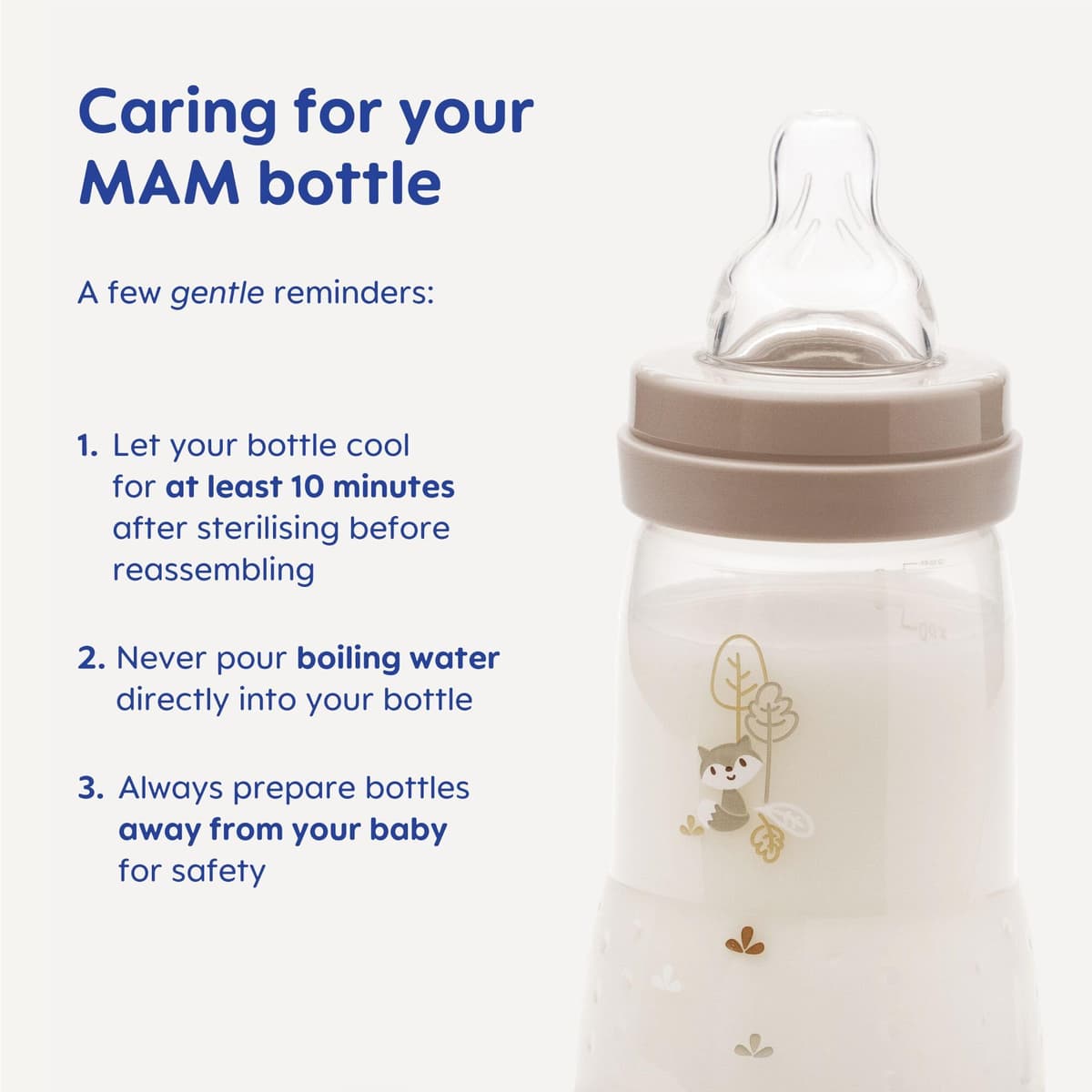MAM Easy Start Anti-Colic Baby Bottles | 2 Pack (2 x 260ml) | Self-Sterilising Baby Milk Bottle | Medium Flow MAM Teat Size 2 | Newborn Essentials | Linen (Various Designs) — view 5