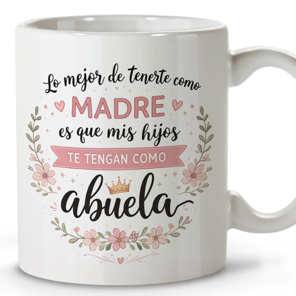 LolaPix Taza Abuela. Regalo Abuelas Dia de la Madre. Regalos para Mama Original. Apta para Lavavajillas. Yaya Regalo. Taza Dia de la Madre Abuela 330ml Color Interior a elegir. Te tengan como Abuela