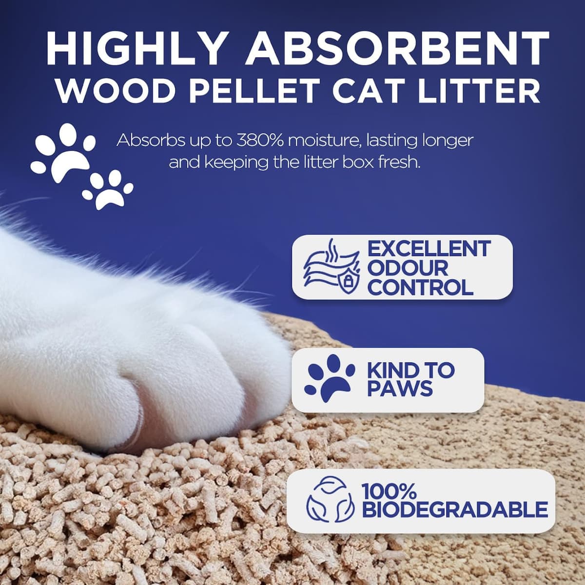 Platinum Plus Cat Litter 30L Bag | Premium Natural Wooden Pellets- Odour Control - Biodegradable Wood Pellet - Dust Free Abso — view 3