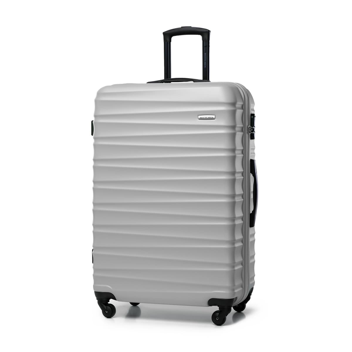 WITTCHEN Maleta Grande Trolley ABS rígido para facturación con 4 Ruedas giratorias Cerradura de combinación asa telescópica Groove Line Negro Ryanair/Vueling/Iberia/easyJet/Iberia Express — view 59