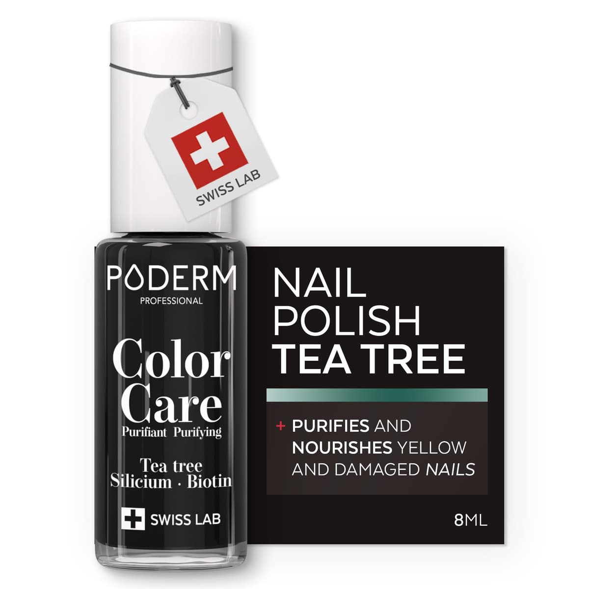 PODERM Nail Care Polish with Tea Tree - Rosewood | Swiss Lab - 8ML | Enriched with Tea Tree, Silicon & Biotin | Purifies, Clarifies & Nourishes Yellow Nails | Created by a Podiatrist — view 12