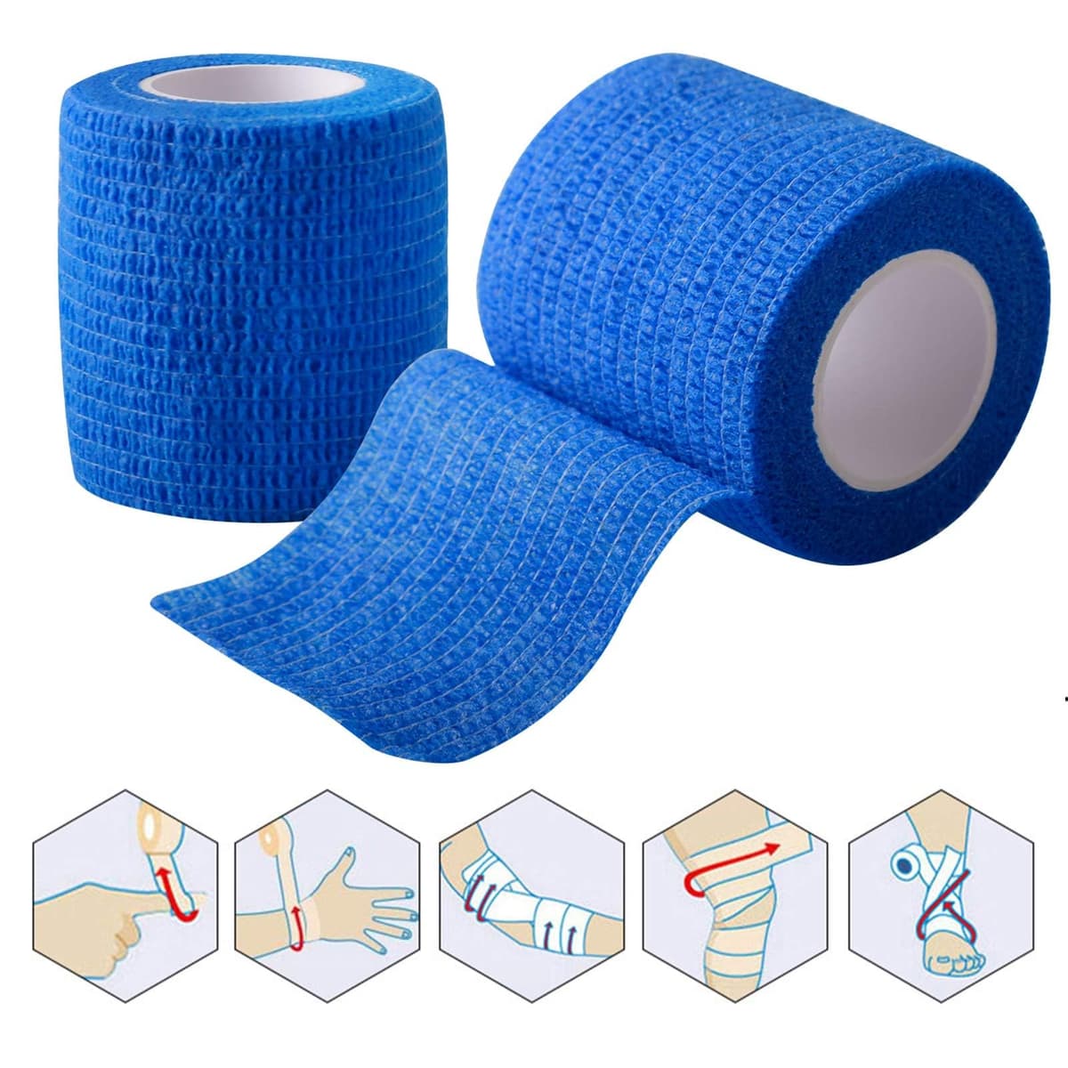 14 Banda Venda Cinta Bendaje Adhesiva Deportiva Tape Crossfit Dedos (Azul) — view 3