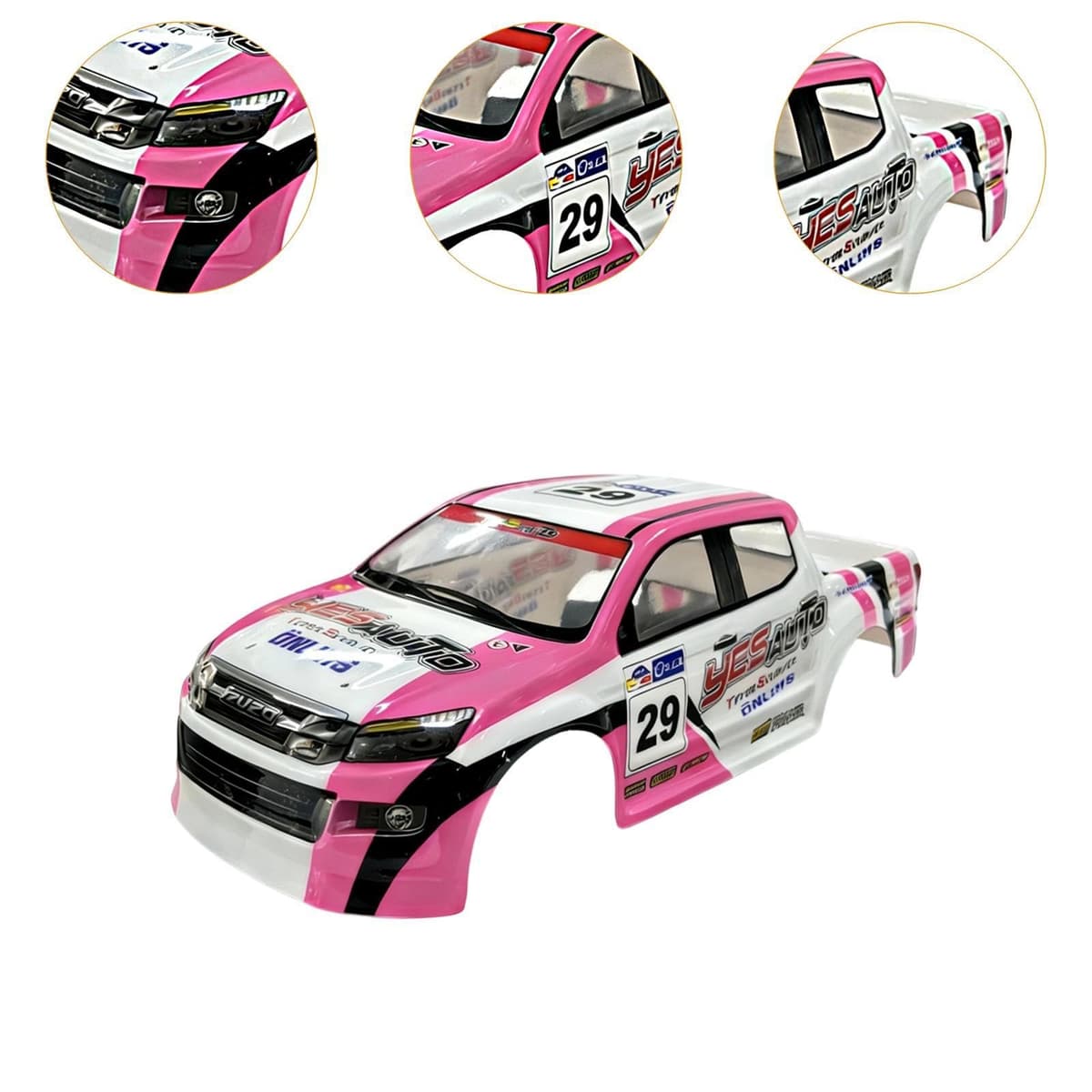 F Fityle Carcasas de carrocería para Coche RC Resistentes a 1/10, Accesorios de Repuesto Profesionales, Suministros, instalación Sencilla, Carcasas de, Rosa — view 2