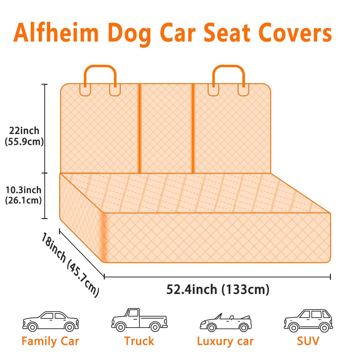 Alfheim Dog Car Seat Cover, Universal fit for Most Cars, Waterproof and Scratchproof Back Seat Cover, Nonslip Durable Washable Dog Travel Hammock — view 3