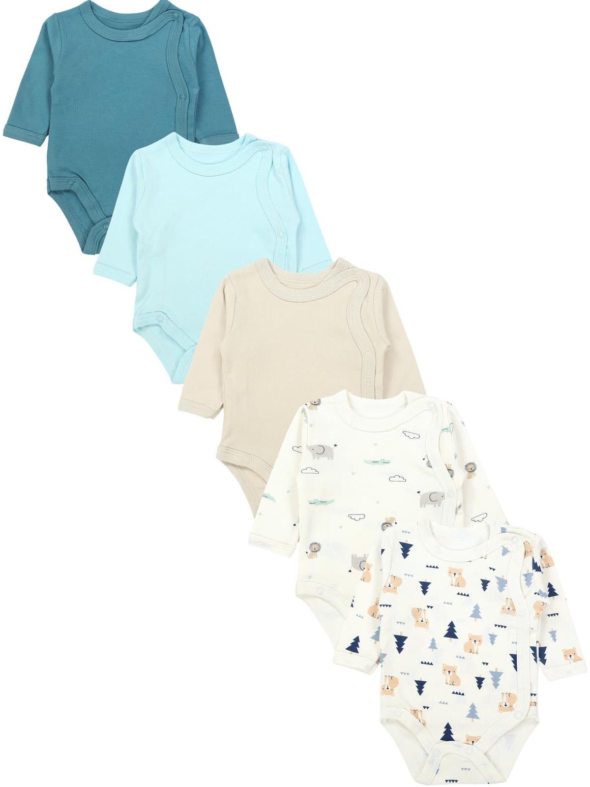 TupTam Body Bebé – Pack de 5 Bodies Bebé Recién Nacido, Body Bebé Niño con Cierre Frontal, 100% Algodón