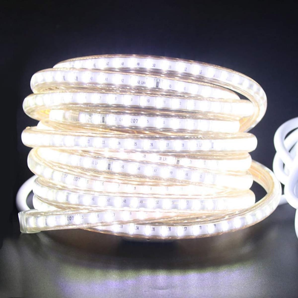 1m LED Strip AC 220V 240V IP65 Waterproof 3014 SMD 120LEDs/m Commercial Rope Light, Cold White Ribbon for Home Kitchen Cabinets Ceiling Garden Decoration UK Plug — view 2