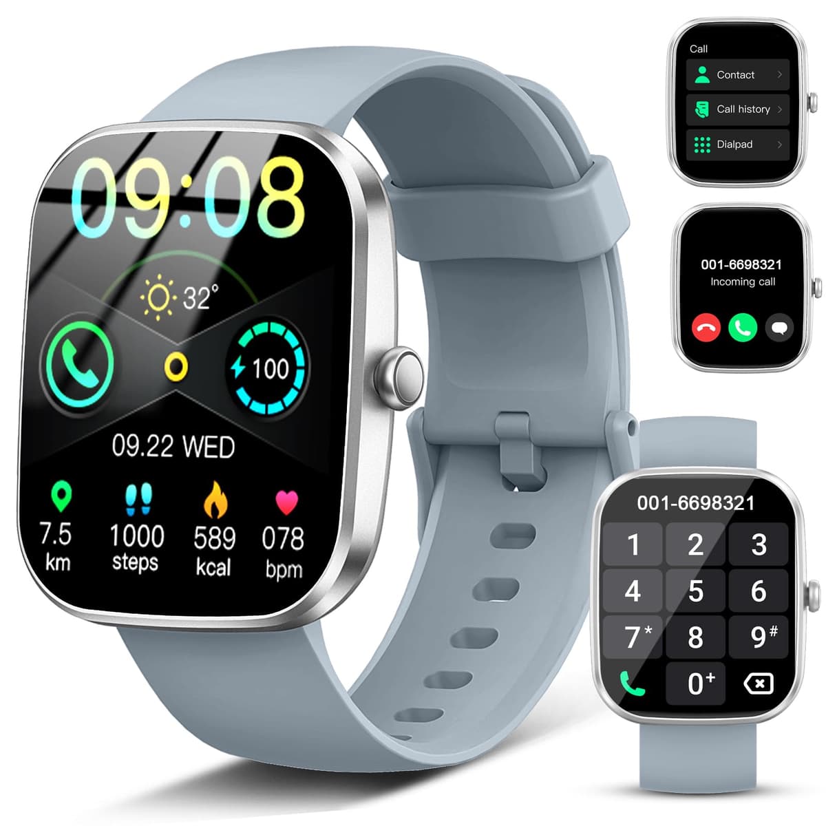 Smart Watch, 2026 HD 1.91" Bluetooth 5.4 Calling Smartwatch for Men Women, SPO2/Heart Rate/Sleep Monitor, 115+ Sport Modes Fitness Activity Trackers, IP68 Waterproof Step Counter for Android iOS — view 8