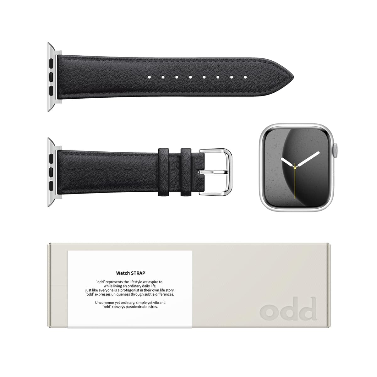 a.odd Leather Strap for Apple Watch Straps 38mm 40mm 41mm 42mm 44mm 45mm 46mm 49mm, Men Women Genuine Leather Replacement Band for iWatch Series 11 10 9 8 7 6 5 4 3 2 1 SE Ultra 3 2 1 — view 7