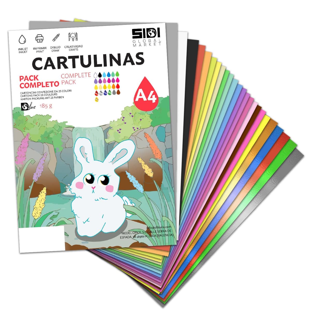 Cartulina A4 Azul Metalizada 230 g Cartulina Brillo Reflectante para Manualidades, Scrapbooking, Impresora Inkjet y Láser, Papel Cartulina Premium Metalizado – SIDI (azul metalizado, 25h) — view 75