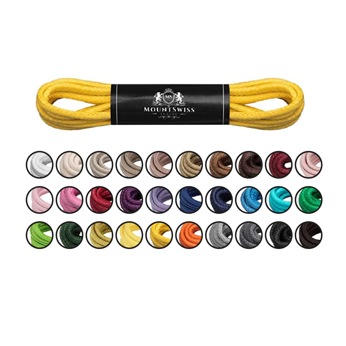 Cordones Mount Swiss© Luxury encerados y redondos para zapatos de traje y de piel, 2 - 3 mm de diámetro, 45 - 120 cm de longitud — view 15