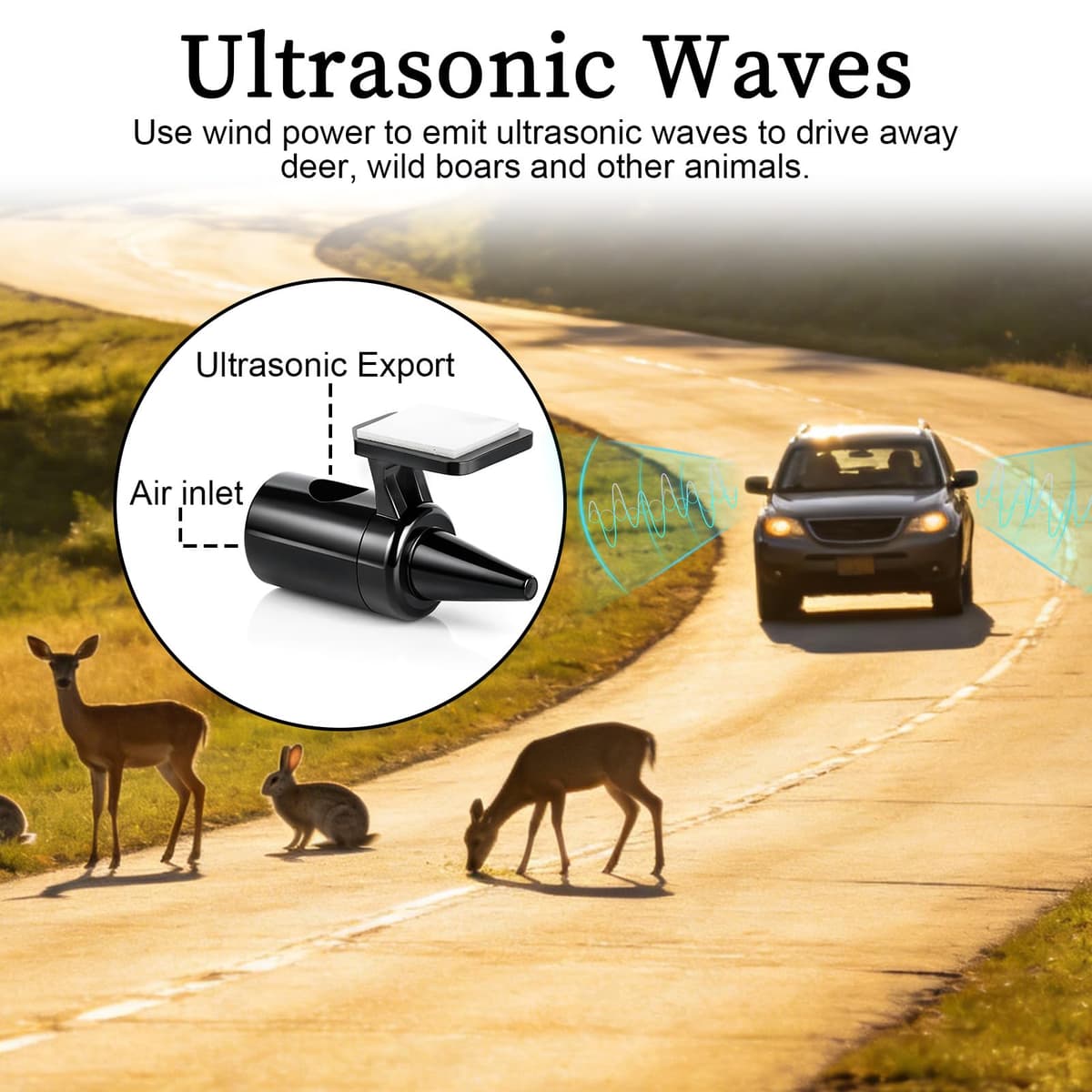 8PCS Ahuyentador de Jabalies, Silbato Ahuyentador de Animales para Coche, Alarma Ultrasónico de Advertencia para Animales para Coches y Motos, Dispositivo Anti Animales Coche de Jabalíes, Ciervos — view 3