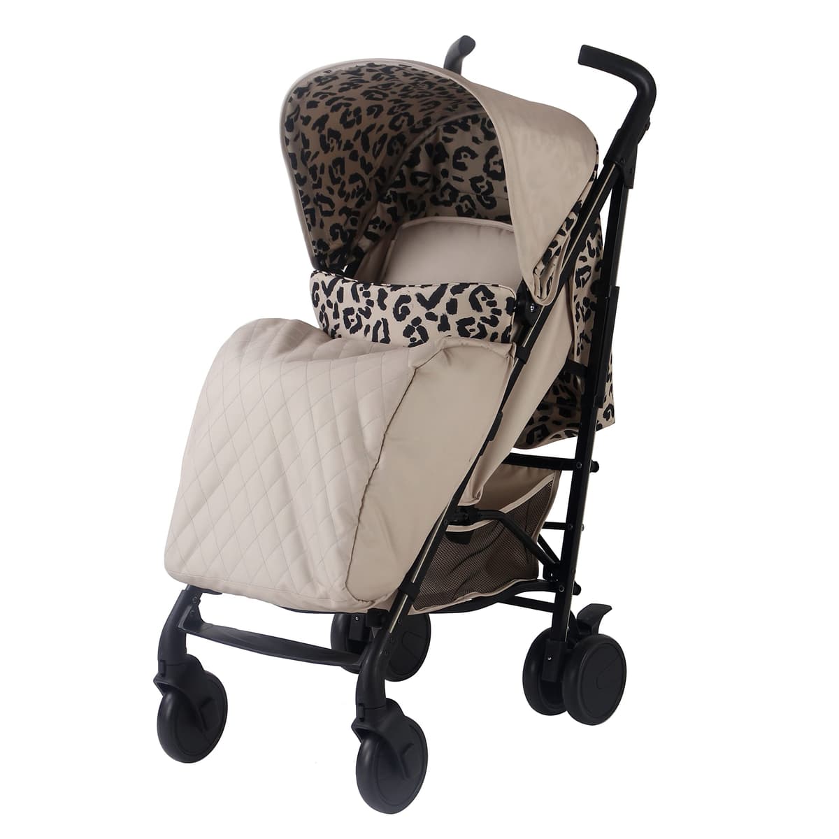 My Babiie MB51 Dani Dyer Leopard Lightweight Stroller, Sturdy & Protective, Lightweight Frame, Comfort, Manoeuvrability, Suitable from Birth to Maximum 22kg, with Cup Holder, Rain Cover and Footmuff — view 4