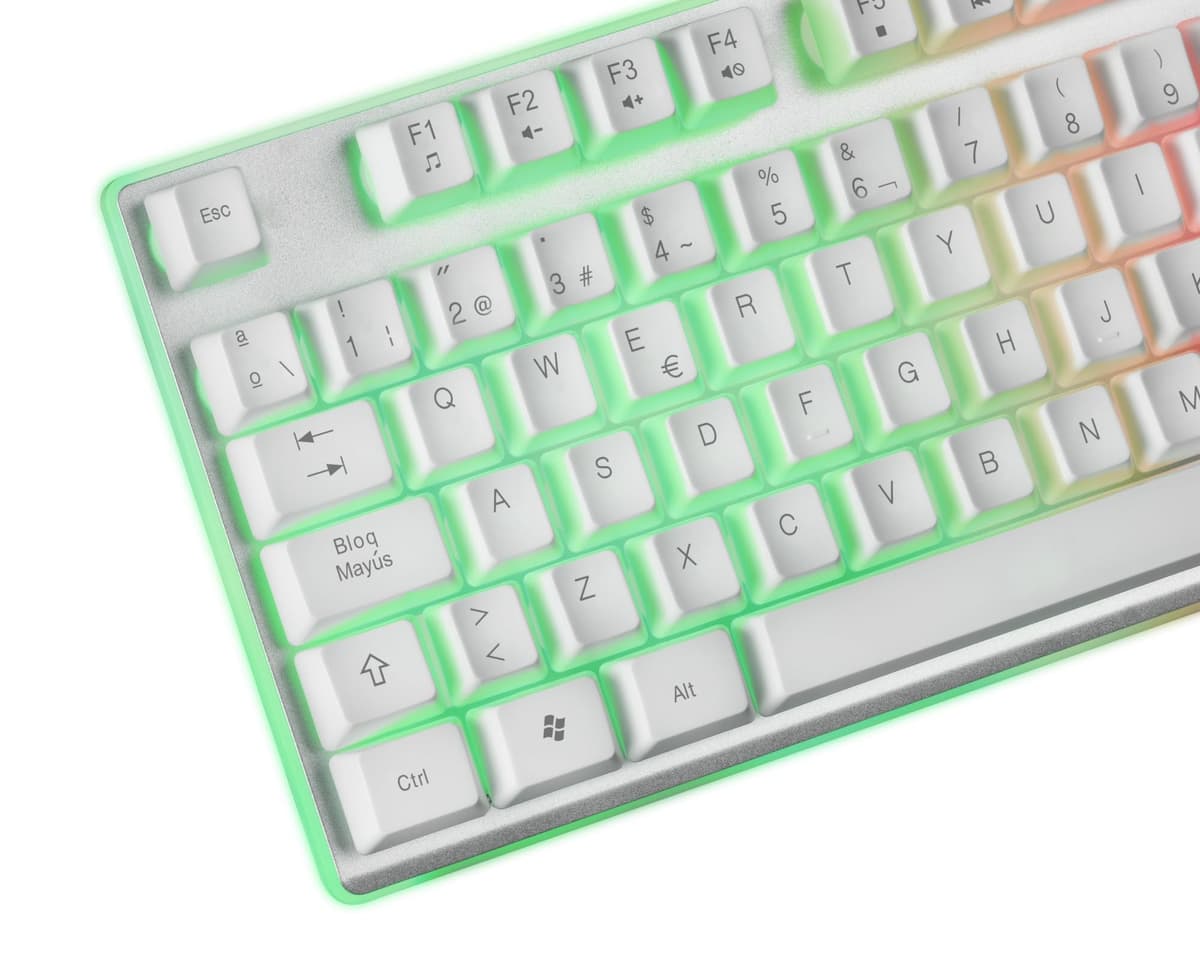 Mars Gaming MCPX, Idioma Español, Combo Gaming 3en1 con Teclado H-Mech Iluminado, Ratón Ultraligero 10000 dpi con Software y Alfombrilla XXL, Compatible con PC, PS4, PS5, Xbox, Blanco — view 2