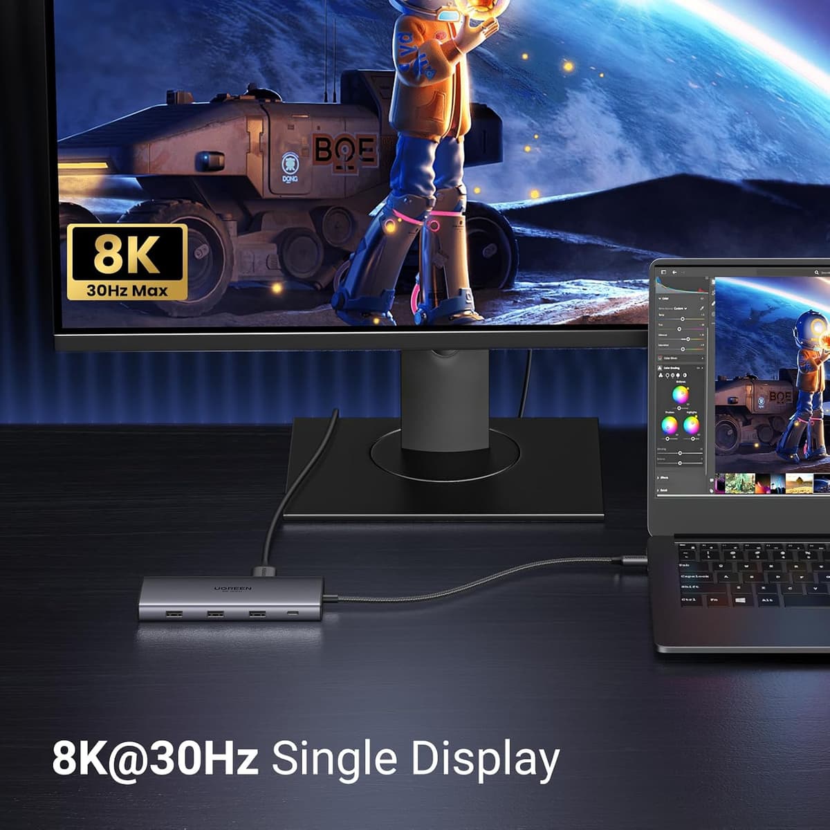 UGREEN Docking Station, Revodok Pro 210 USB C Hub (10-in-1) with Dual 4K@60Hz, Single 8K@30Hz, Gigabit Ethernet, 100W PD, 4x  — view 6