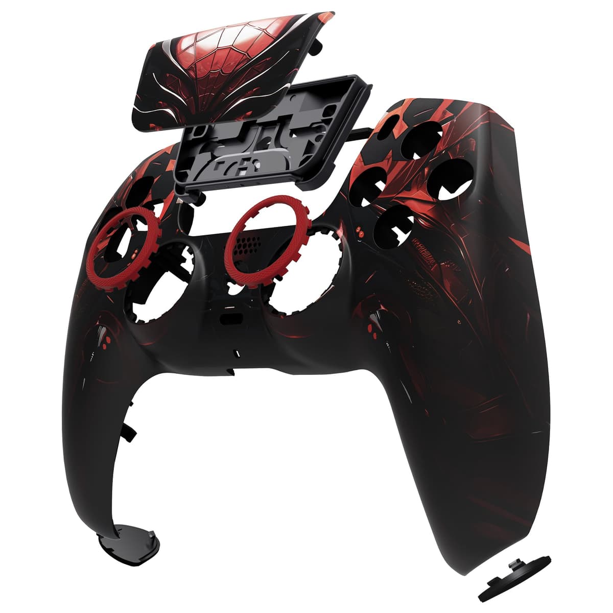 eXtremeRate Luna Redesigned Front Shell Touchpad Compatible with ps5 Controller BDM-010 020 030 040 050, Spider Armor Replacement Faceplate Case Custom Touch Pad Cover Compatible with ps5 Controller — view 5