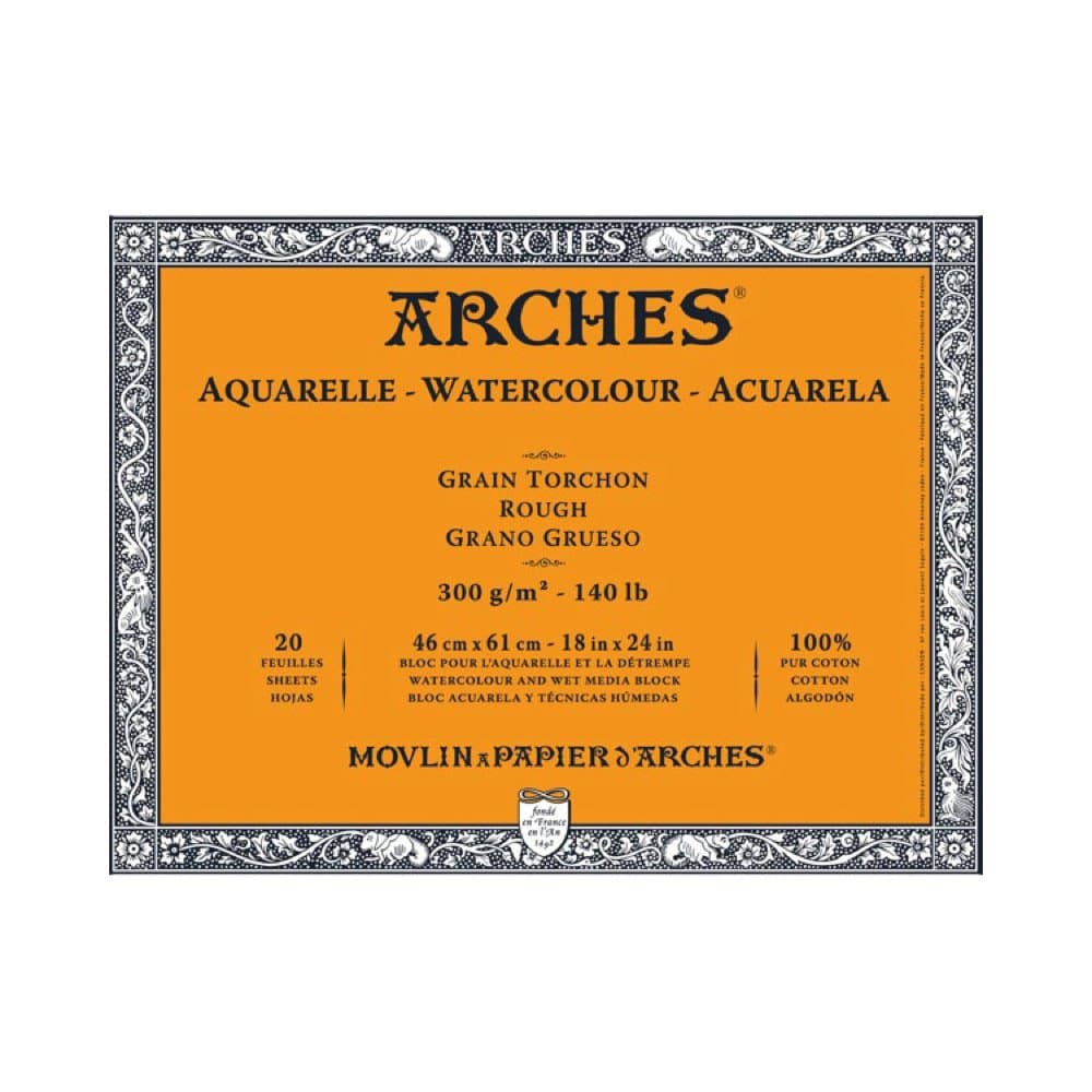 Arches - Papel de acuarela, bloc 12 hojas engomado 1 lado, grano fino, 300 g/m², 23 x 31 cm — view 13