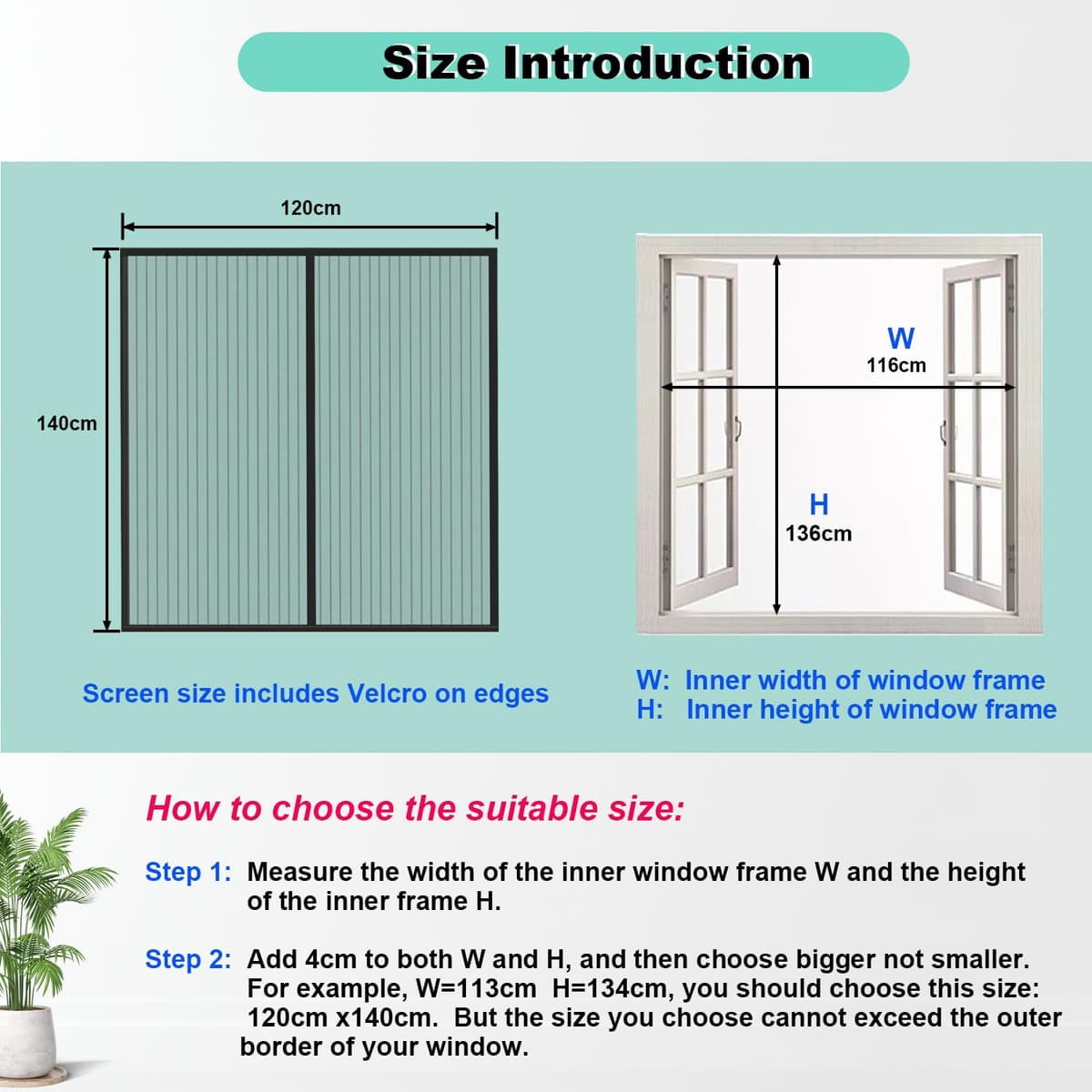 WENT Mosquitera magnética para ventanas, 90 x 120 cm, mosquitera magnética para puertas y ventanas, corredera, cierre automático, con cinta adhesiva, instalación rápida sin herramientas, color negro — view 5