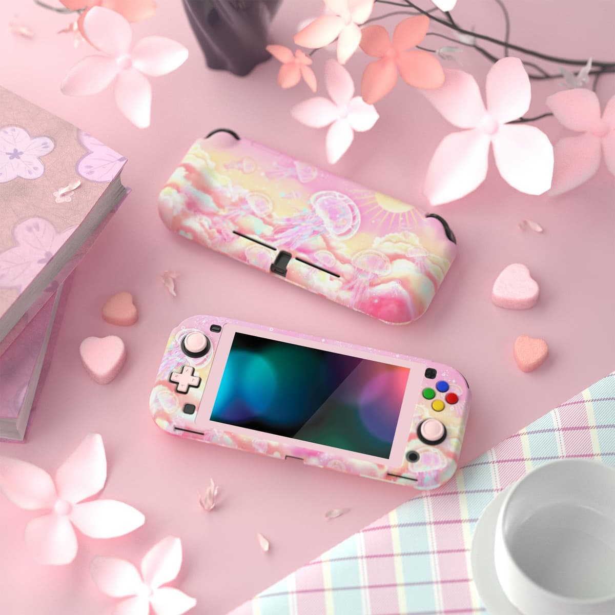 playvital ZealProtect Protective Case for Nintendo Switch Lite, Hard Shell Grip Cover for Nintendo Switch Lite w/Screen Protector & Thumb Grip Caps & Button Caps - Antique Yellow — view 120
