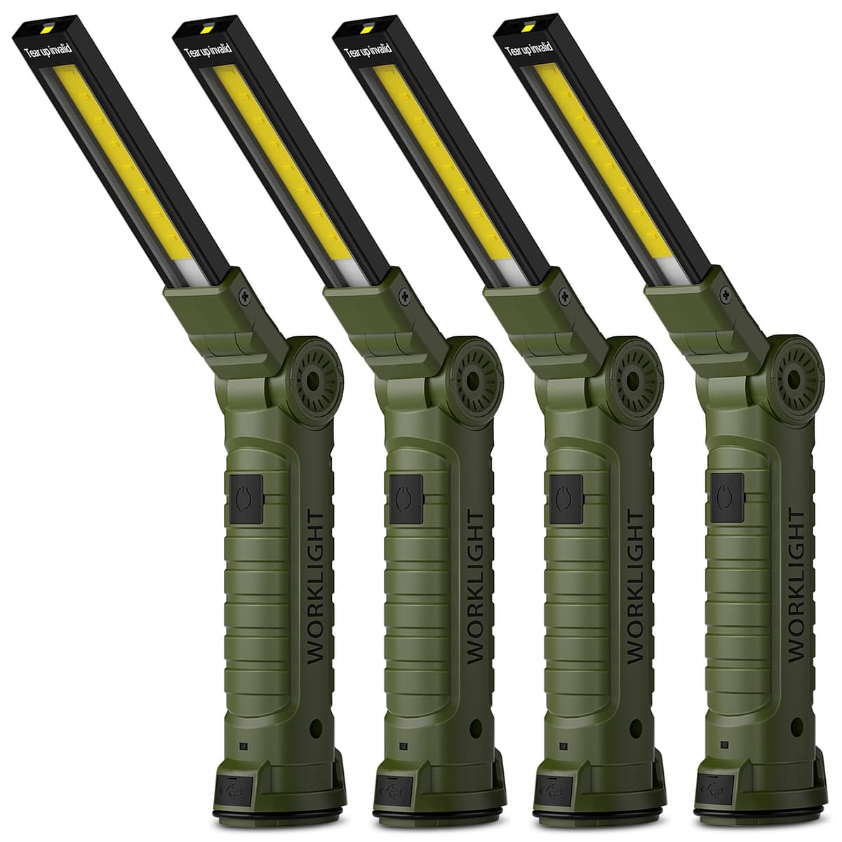 Coquimbo Regalo Hombre Linterna Taller LED Recargable, Linterna Portátil de Trabajo Lámpara de Inspección con Magnética Base y Gancho para Taller Cámping Emergencia(2 Piezas, Negro) — view 12