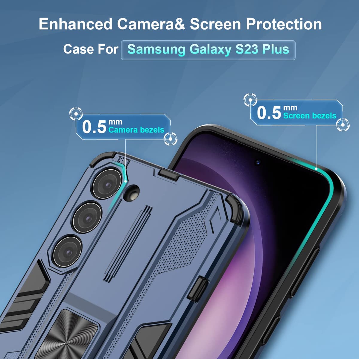 Funda para CMF Phone 2 Pro, Carcasa Antigolpes con Soporte anular metálico, Case Protectora de Grado Militar, Negro — view 541
