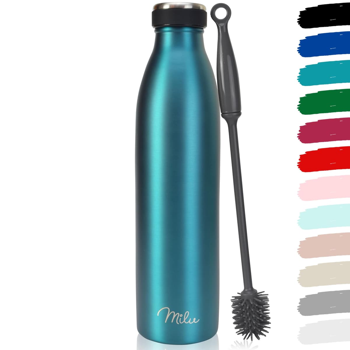 Milu Stainless Steel Drinking Bottle 1500 ml - Insulated Thermo Flask for Water - Leak Proof, Insulated and Double Walled, Carbonated (Granite Navy Blue, 1,5L) — view 78