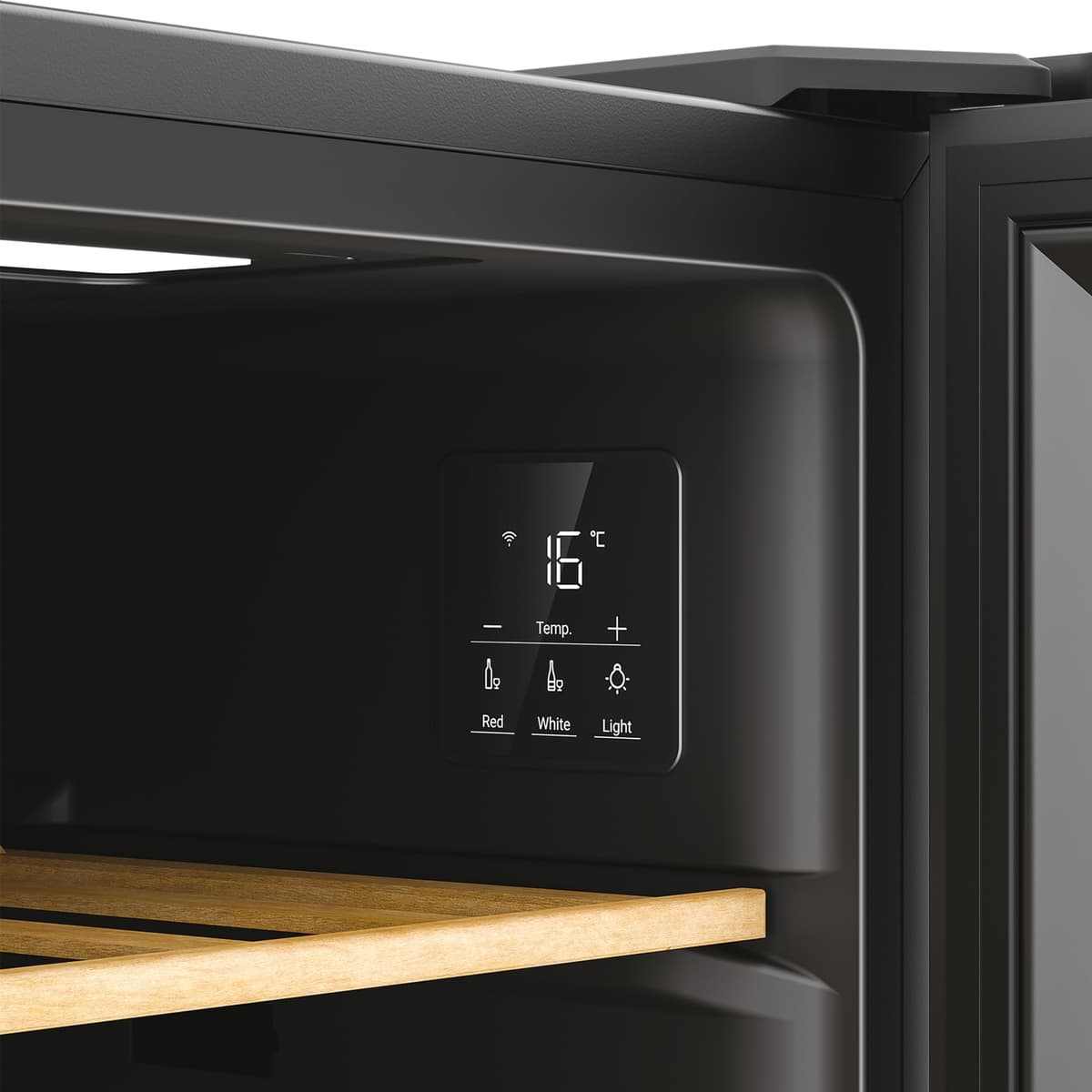 Hoover H-WINE 500 Freestanding Wine Cooler, 34 Bottles, Single Zone Temperature, Anti-UV Glass Door, Low Vibration Design, LED Light, hOn App, G Class, Black, 47.5x45.6x85 cm - HOWC034K — view 5