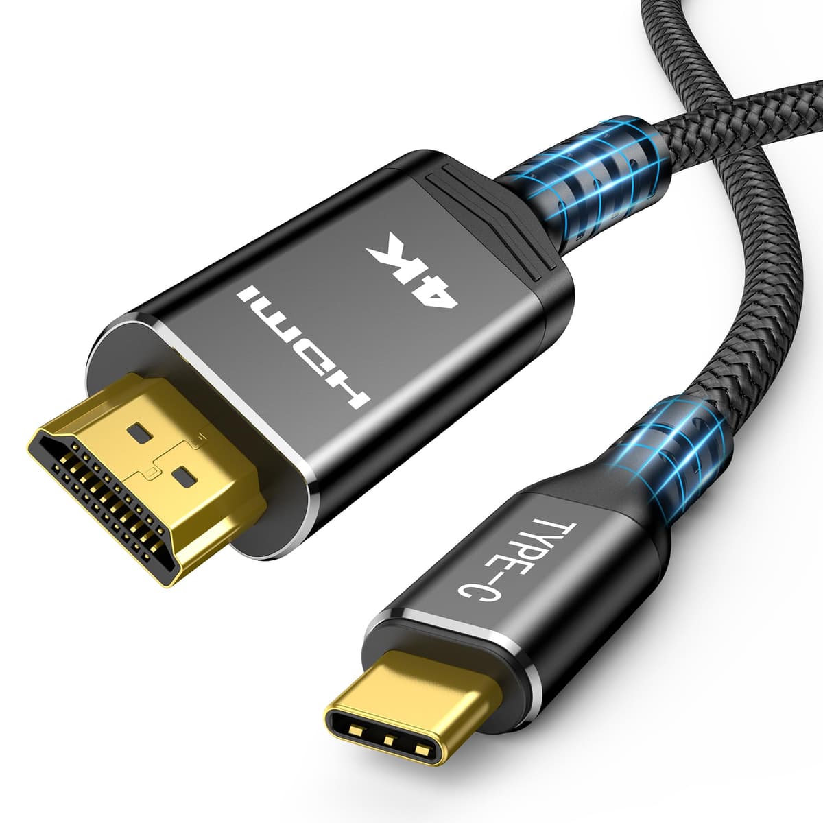 Highwings USB C to HDMI Cable 1.8m 4K@60Hz, UHD Thunderbolt 3/4 to HDMI Cable[Anti-Interference][Gold-Plated] Compatible for iPhone 16/15 Pro, for MacBook Pro/Air, for Surface, for XPS, for Galaxy etc — view 10
