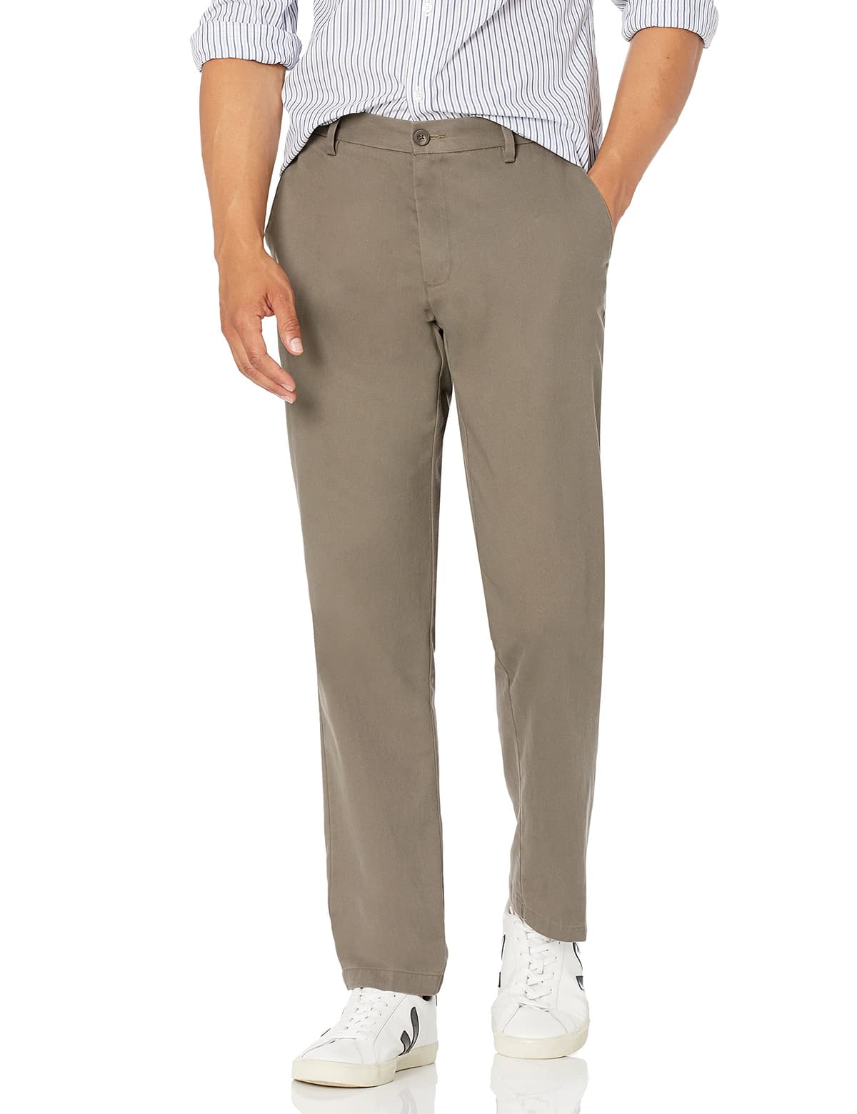 Amazon Essentials Men's Straight Fit Wrinkle-Resistant Flat-Front Casual Chino Trousers — view 5
