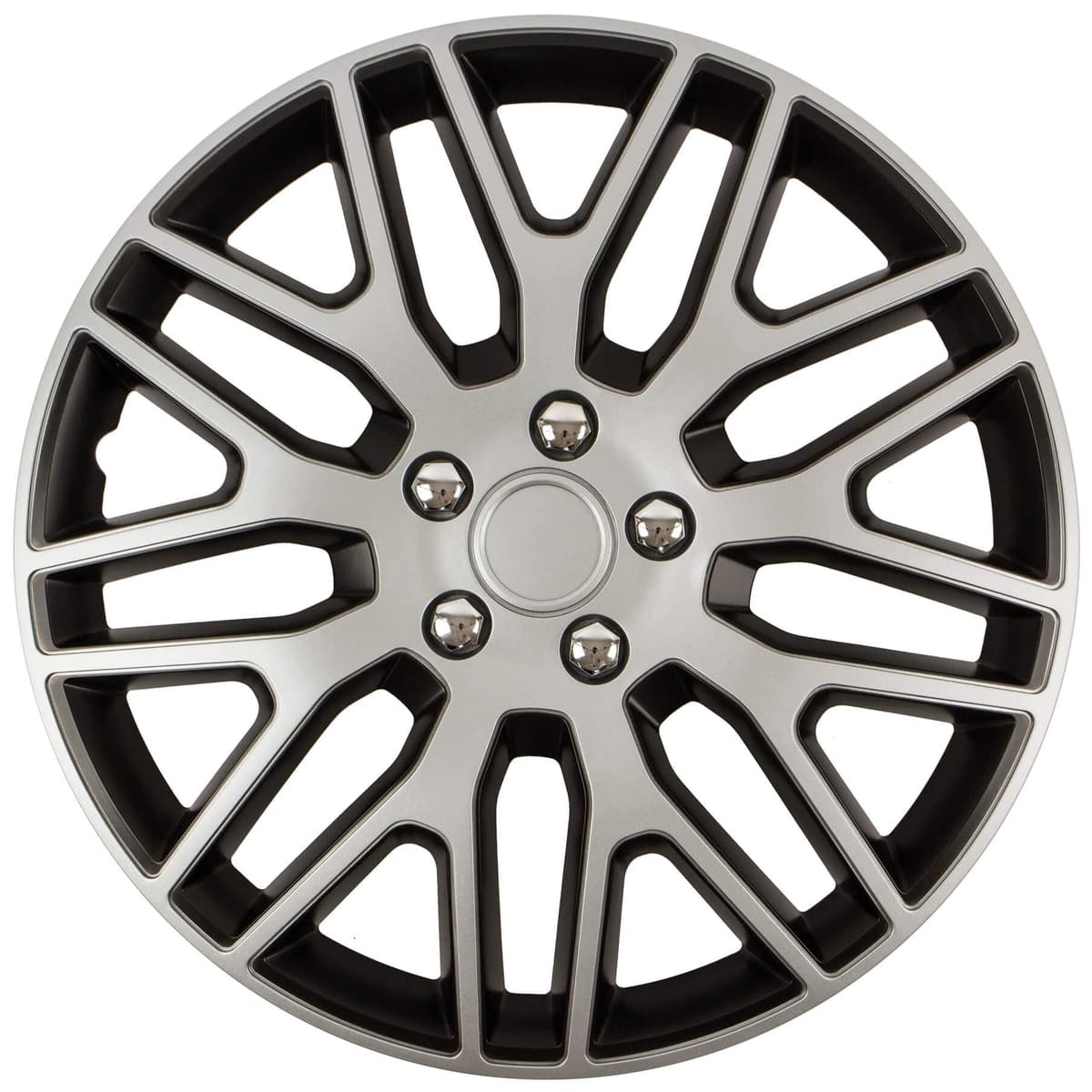 Juego de 4 Tapacubos de 14 Pulgadas Diseño Illinois RC Black, Acabado Negro y ABS Resistente a Fuertes Impactos, Duradero y Fiable con Anillo de sujeción Ajustable — view 7
