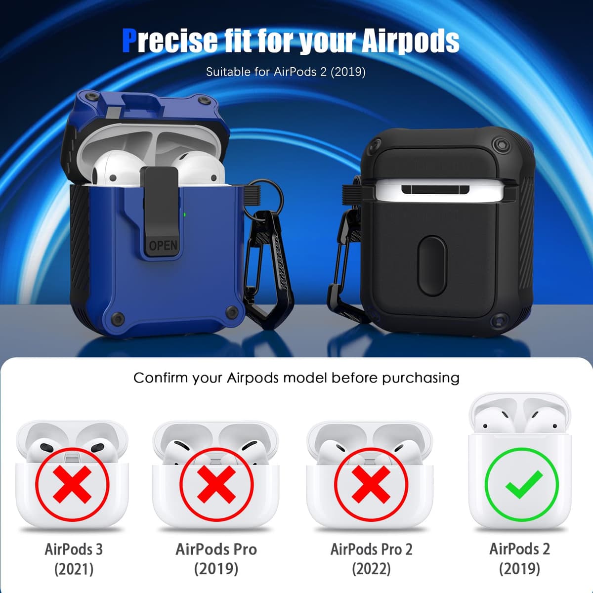 RFUNGUANGO Compatible con Airpods 4 Estuche (2024) con Kit de Limpieza, Clip de Bloqueo Seguro y Estuche de Protección a Prueba de Golpes para Airpods 4ta Generación Lanzamiento 2024,Cielo Estrellado — view 6