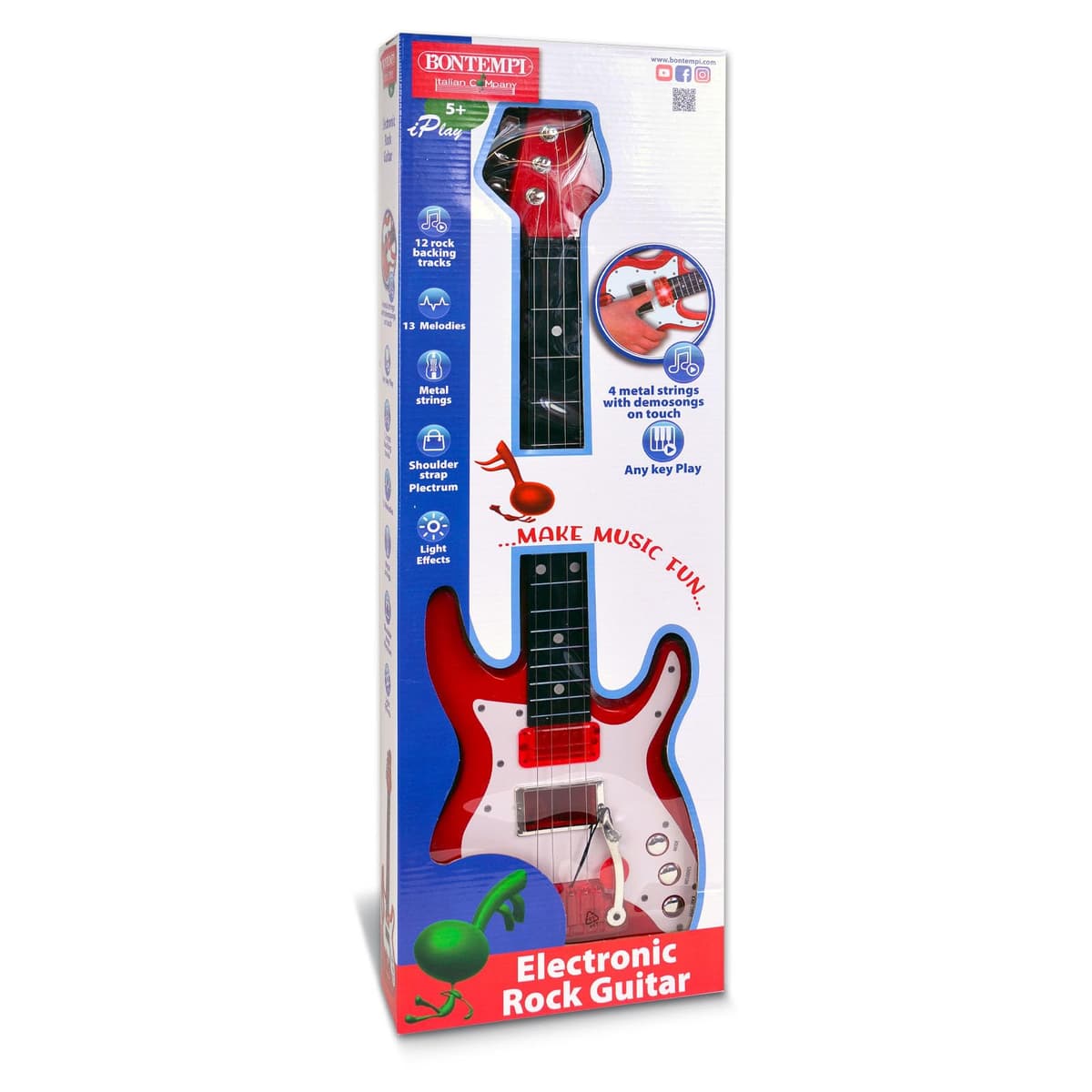 Bontempi | ElectroGroove - Bajo Rock Electrónico para Vibraciones Potentes y Ritmos Innovadores, Rojo y Blanco — view 3