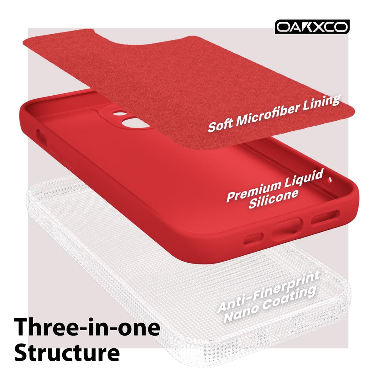 oakxco for iPhone 17 Pro Max Phone Case Liquid Silicone, Cute Thin Slim Grip Soft Rubber Gel for Women Men, Smooth Matte TPU Plain Solid Color Girly Simple Case with Camera Cover, Light Pink — view 591