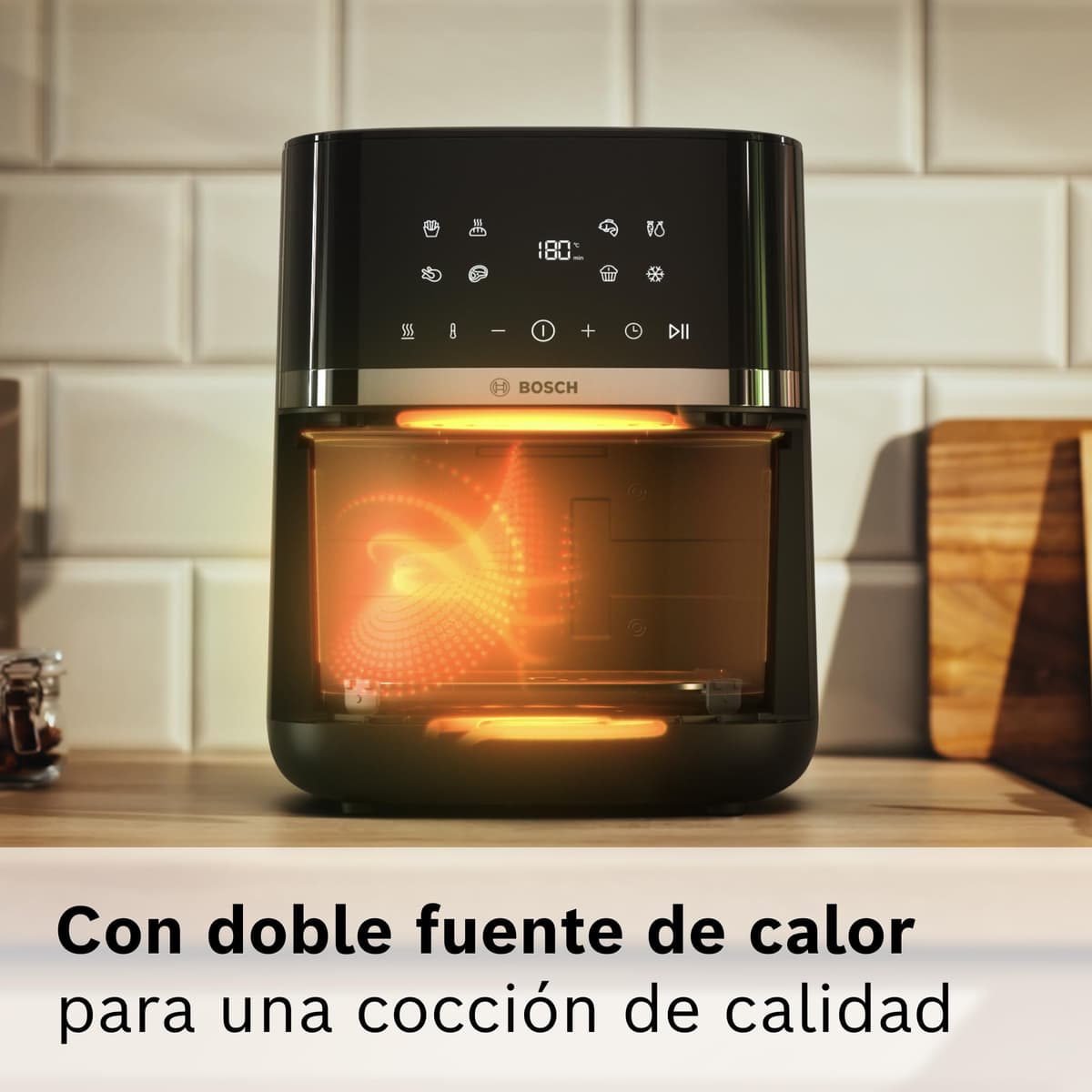 Bosch - Freidora de aire Serie 4 XL, capacidad de 6,1 L, 7 programas. Cocinado más rápido, Negro, MAF462B0, Air Fryer — view 7