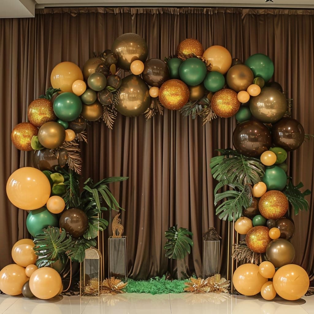 10ft x 10ft Wrinkle Free Brown Backdrop Curtains for Parties, Polyester Photo Backdrop Drapes 2 Panels 5x10ft for Wedding Birthday Party Photography Background Photoshoot — view 4