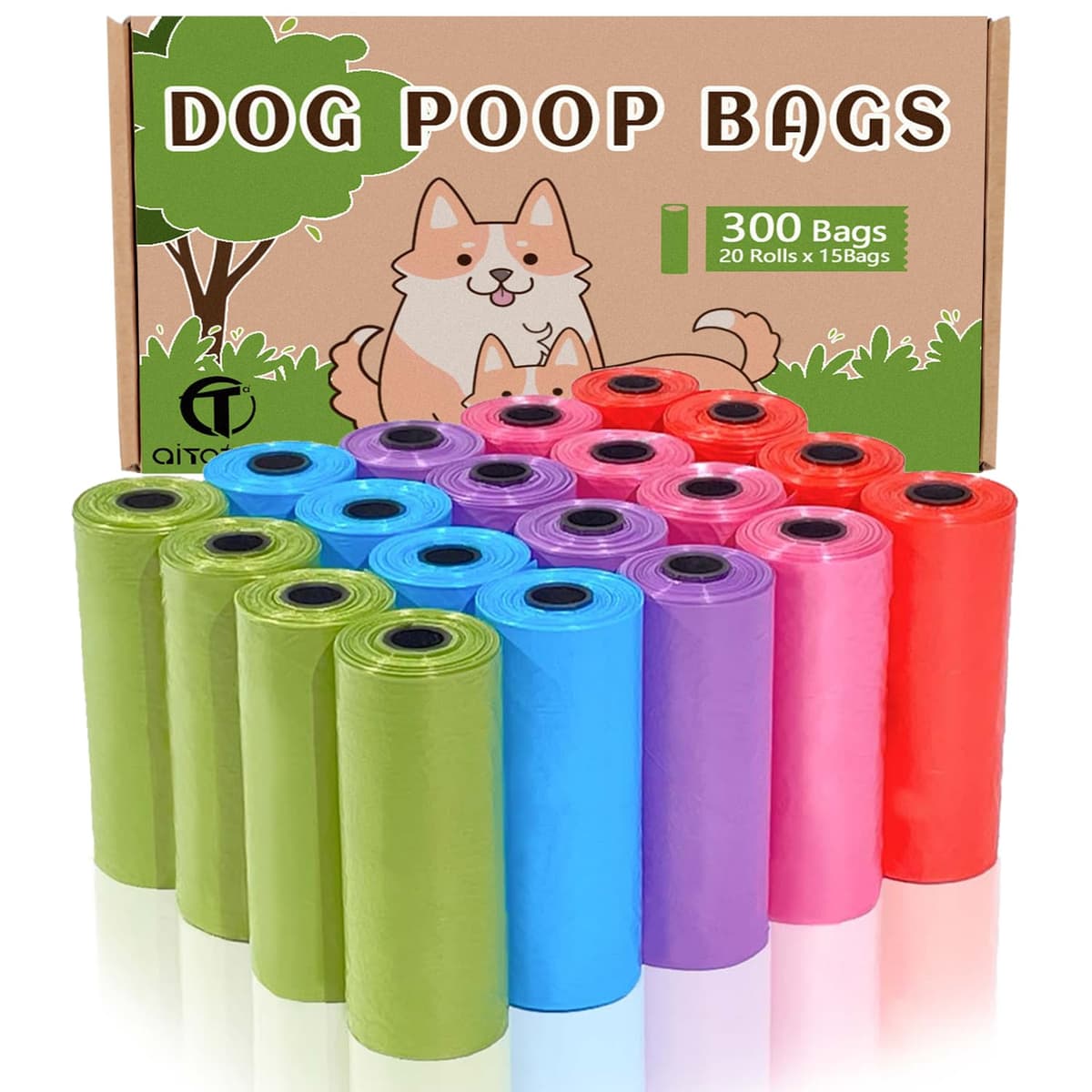 AiTodos® 600PCS Bolsas Caca Perro, Verde - Bolsas Excrementos Perros - Adecuado Salir de Casa, 31 * 22CM, Polietileno-Material, Portátil (40 Rollos, 15 por Rollo) -Poop Bags — view 13