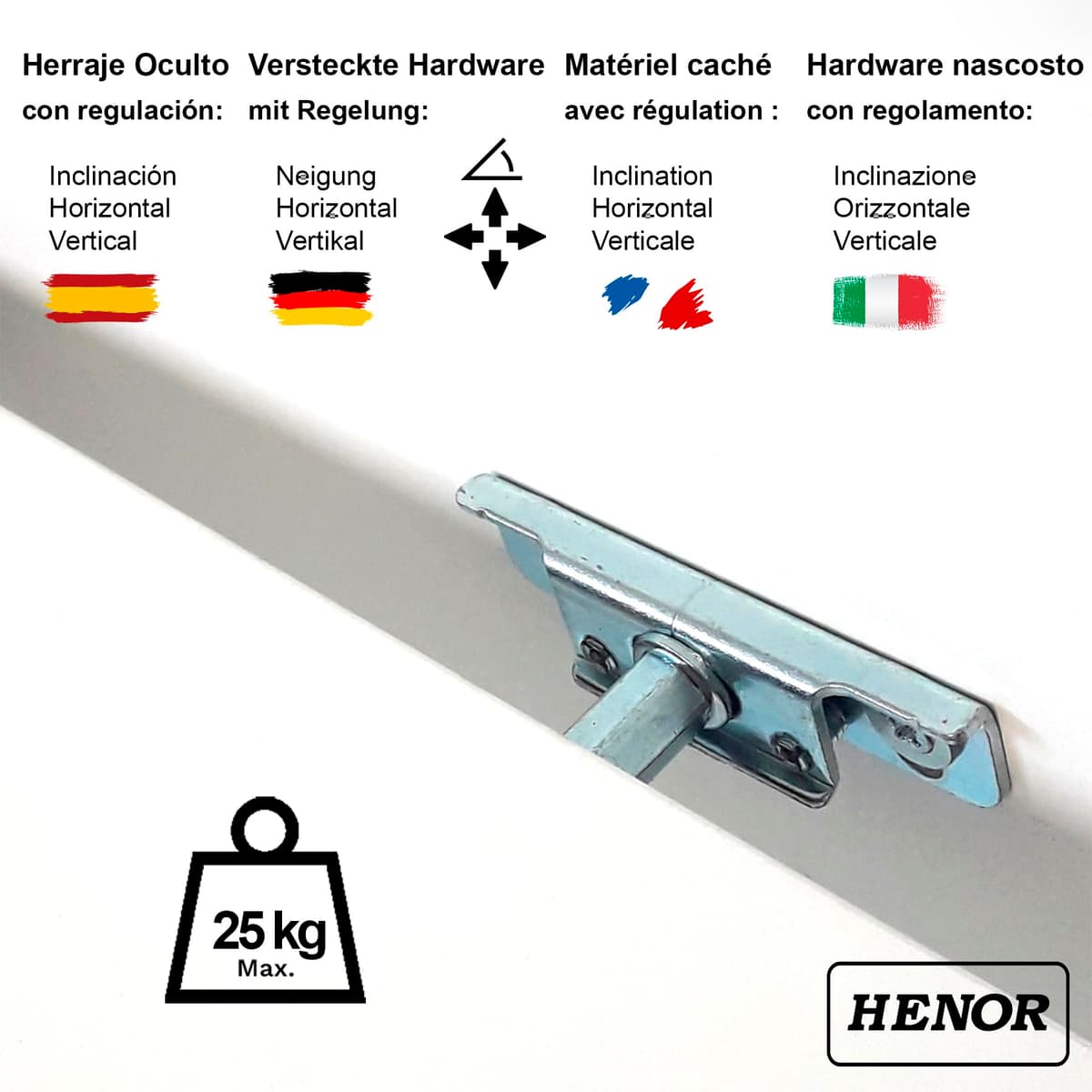 Henor Balda Pared 50 x 20 x 2.5 cm. Estante Pared Madera Herraje Totalmente Oculto Carga Soporta hasta 25Kg Blanco — view 4