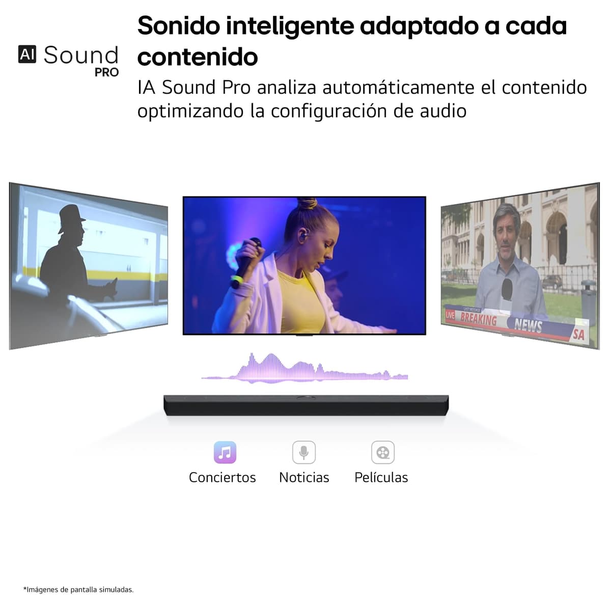 LG S40T - Barra de Sonido Inteligente, 300W, 2.1 Canales, Sonido Envolvente Dolby Digital y DTS, Amplia Conectividad, HDMI, Bluetooth, USB, Entrada Óptica, Negro — view 5