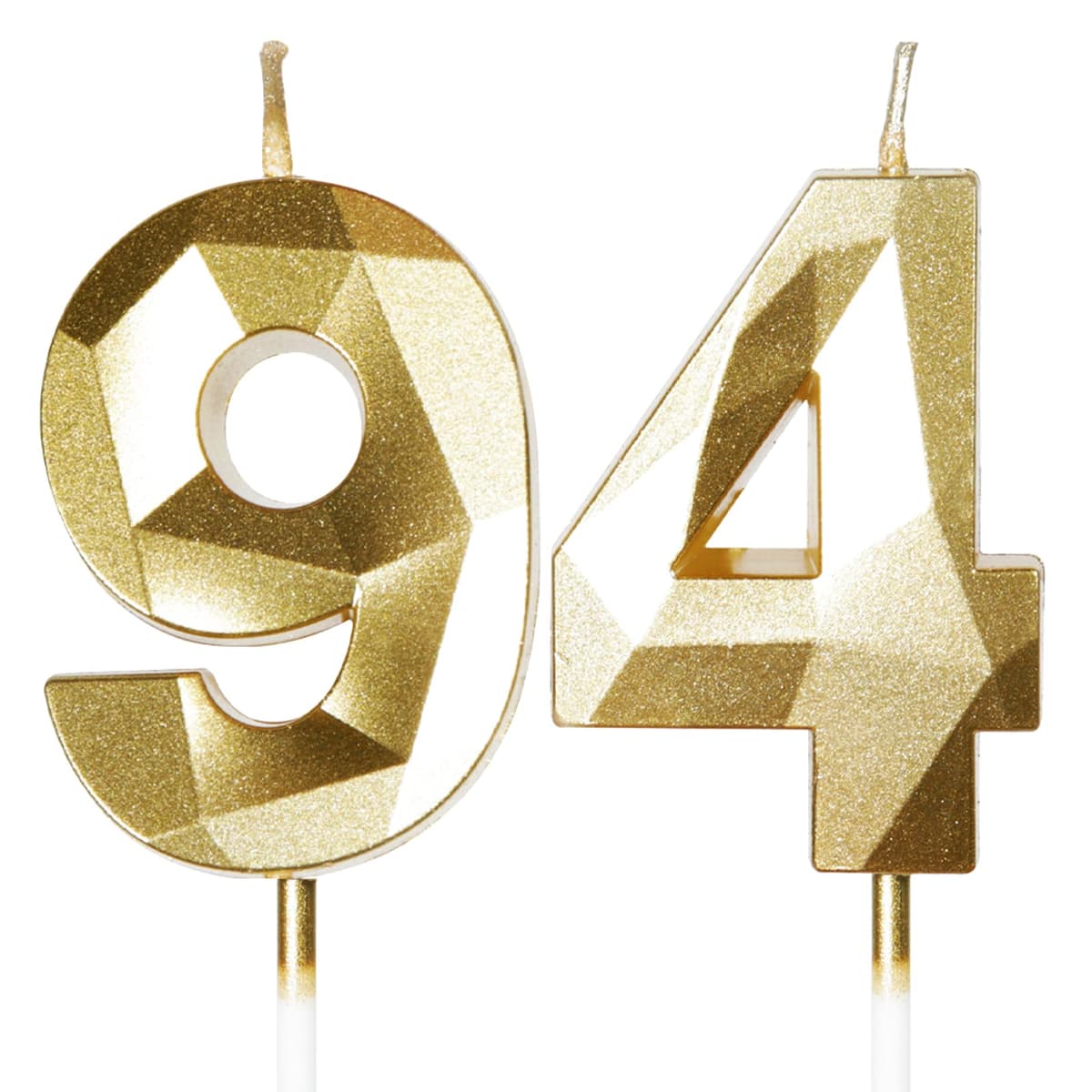 Yiran 50th Birthday Candles, Gold Number 50 Happy Birthday Candles, Cake Topper Decorations for Birthday Party, Wedding Anniversary Celebration Supply — view 224