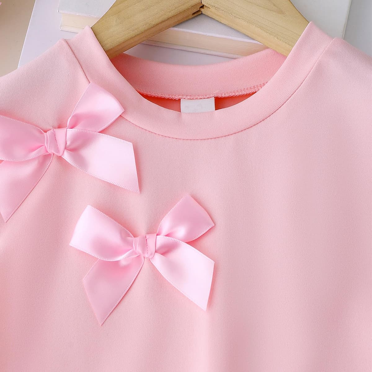 Conjunto Ropa para Niña Tee Shirt de Manga Corta y Pantalones Cortos Vaqueros Traje de Verano Conjuntos Moda Ocio dos Piezas para Niño — view 5
