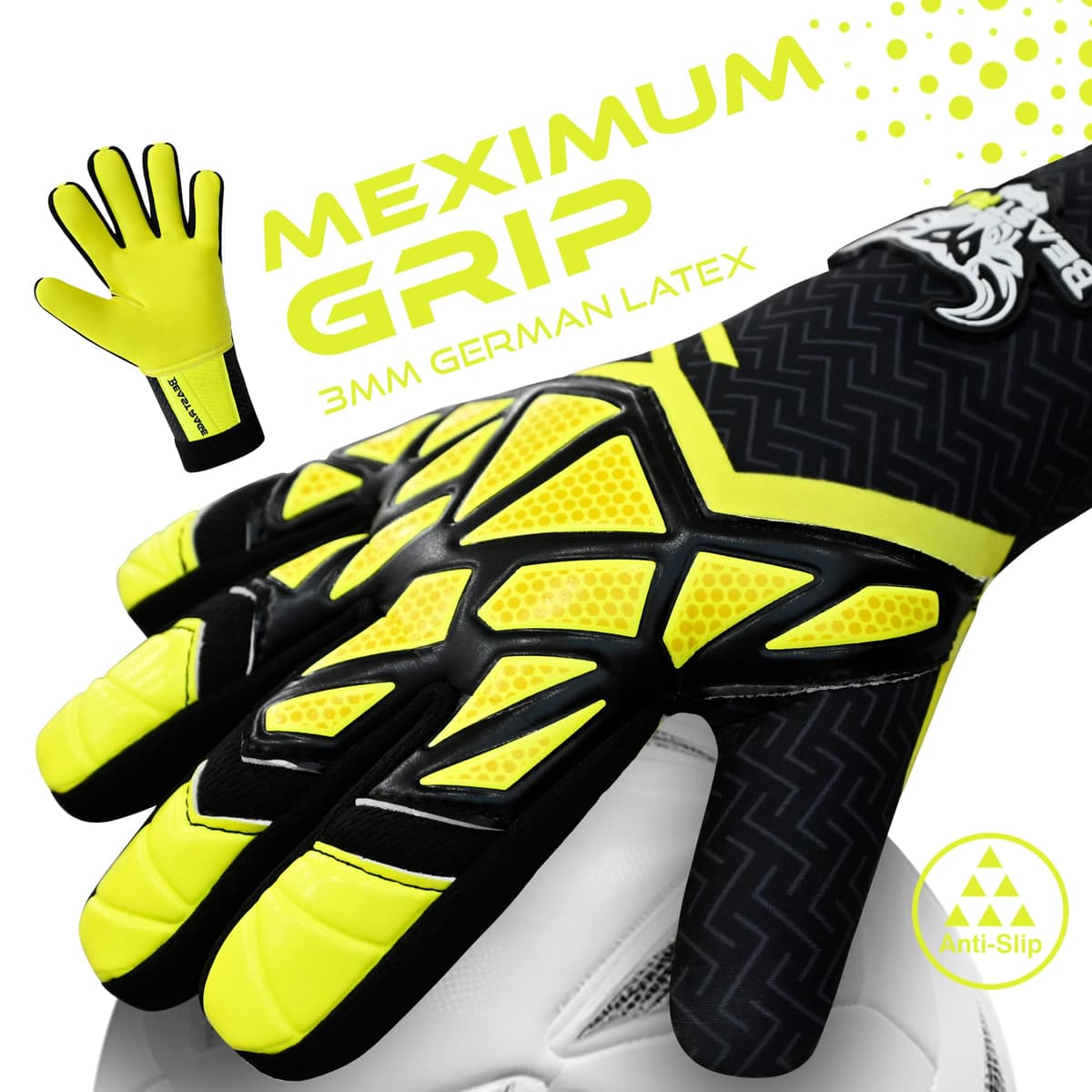 BEAST RAGE Guantes de portero para niños, adolescentes y adultos, guantes de portero de fútbol para niños y niños — view 3