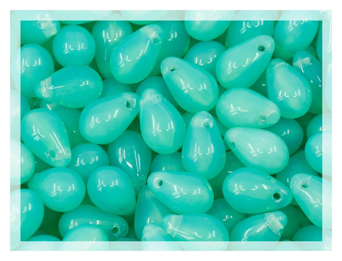 Czech 50-Piece Glass Beads, 6x9mm, Teardrop Siam Red — view 71