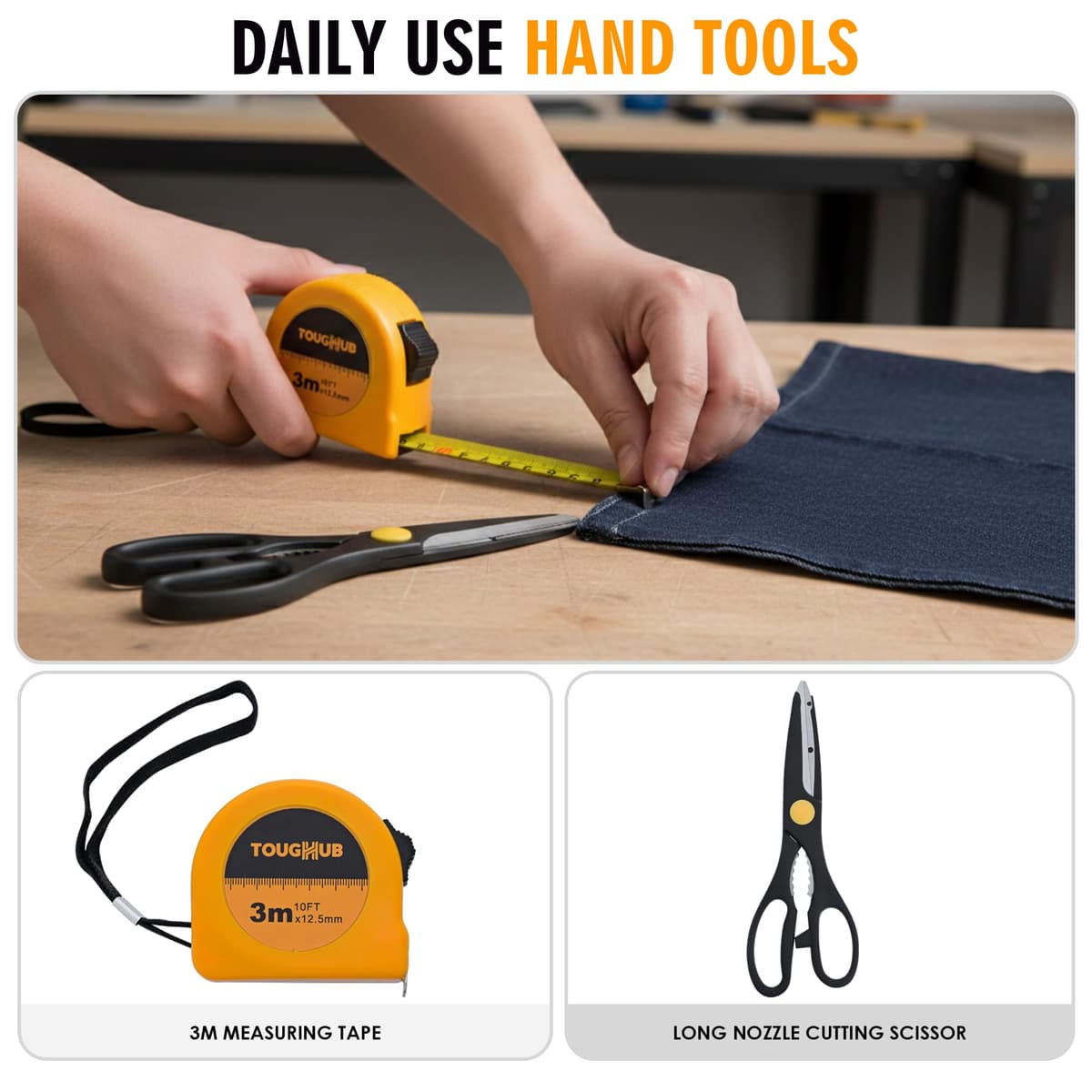 134-Piece Tool Kit – Home & Car DIY Hand Tools Set with Hammer, Hex Keys, Screwdrivers, Sockets, Measuring Tape, Fasteners & Tool Box – Complete Repair & Maintenance Set — view 5