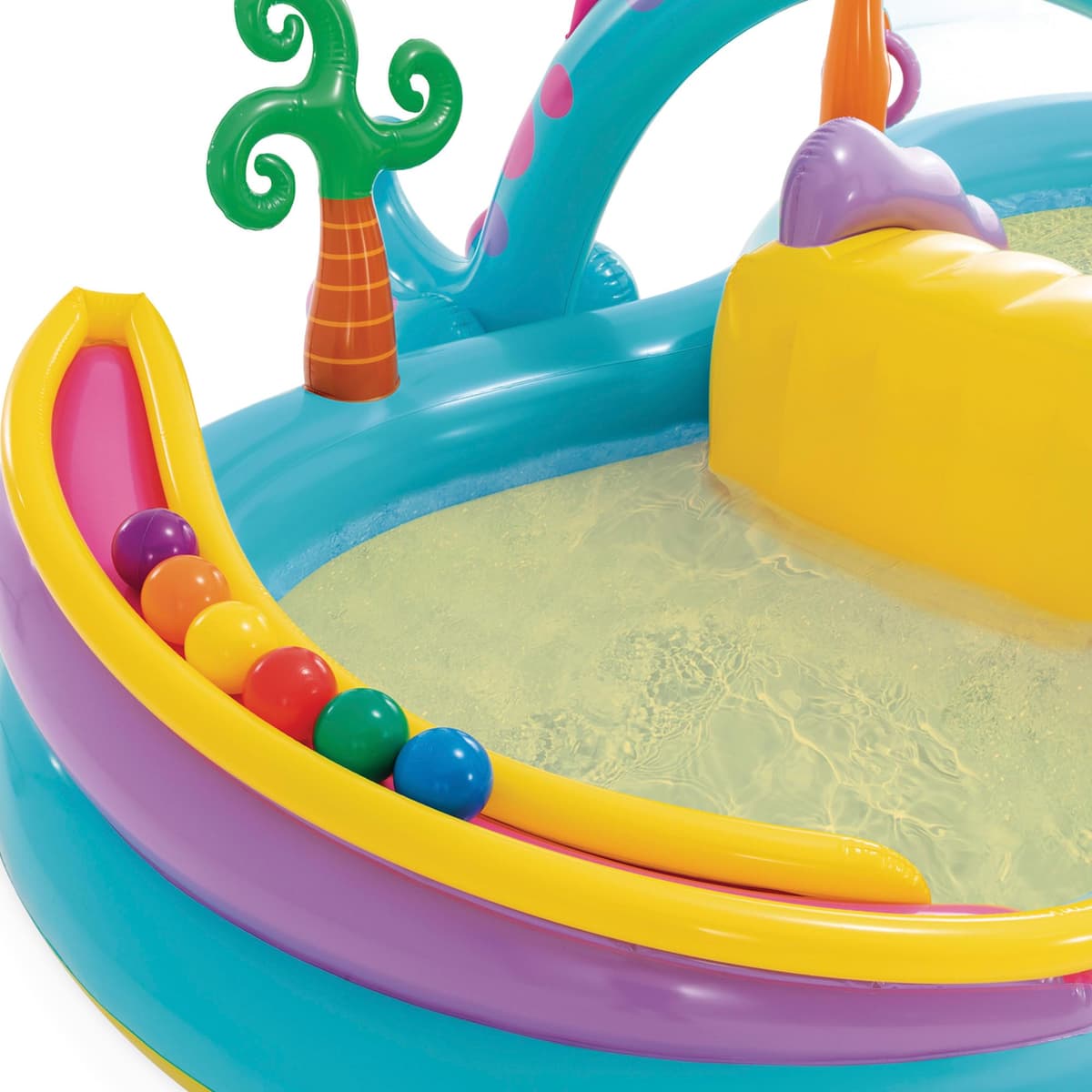 Intex-57135NP Dinoland Play Center-Inflatable water play center, assorted model (with and without volcano), multi-colored, 333x229x112 cm-280 Liters (57135NP) — view 6