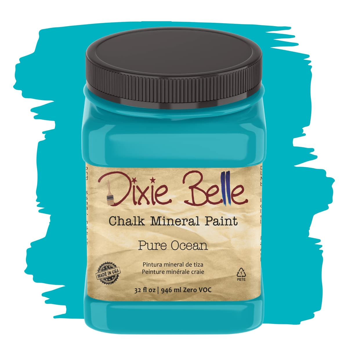 Dixie Belle Paint Company Chalk Finish Furniture Paint - Caviar (32oz) - Matte Black Chic Chalk Mineral DIY Furniture Paint — view 160