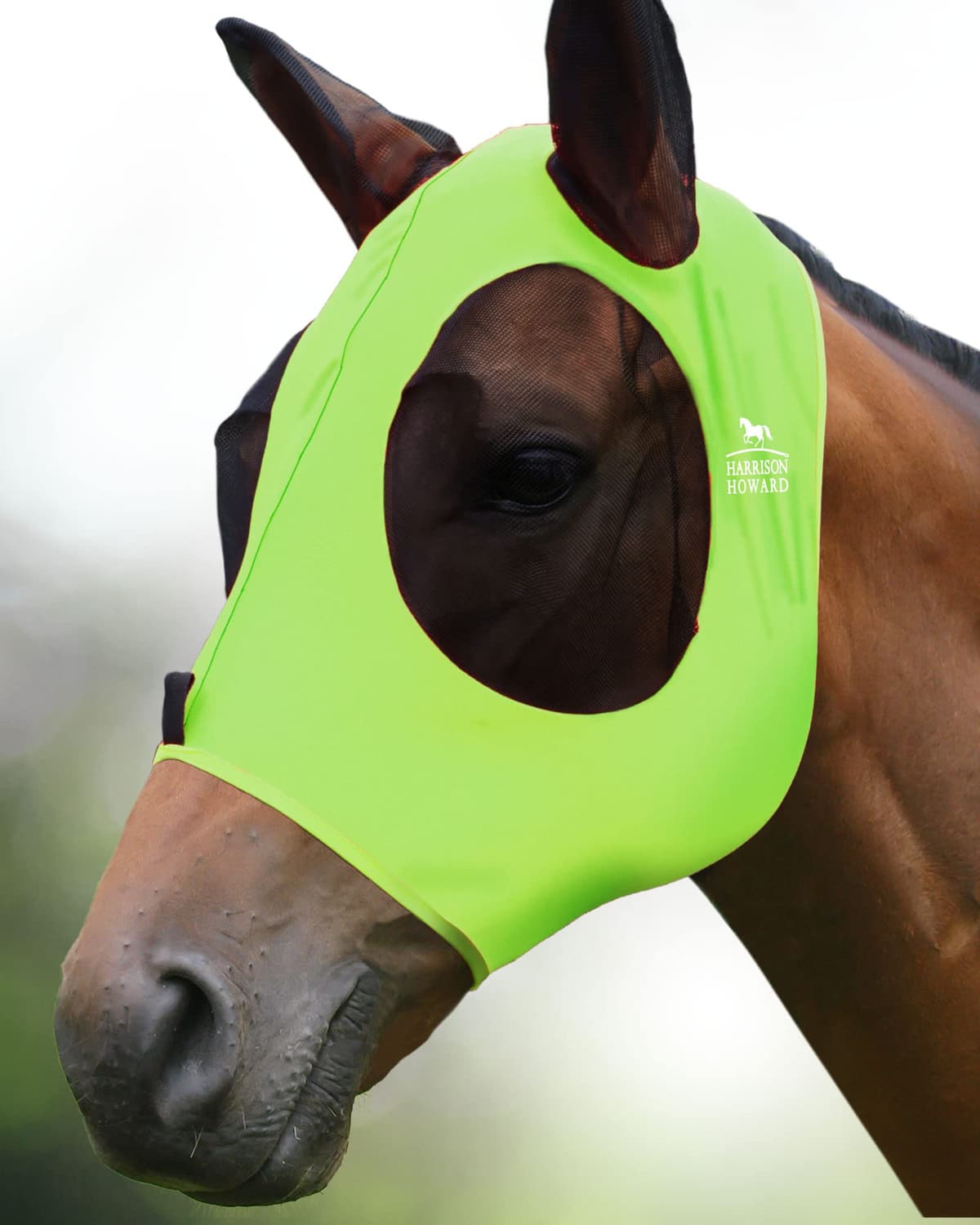 Harrison Howard Máscara elástica para Moscas de Caballo, excelente Comodidad con protección UV, máscara estándar para Caballos, Azul Marino M — view 21