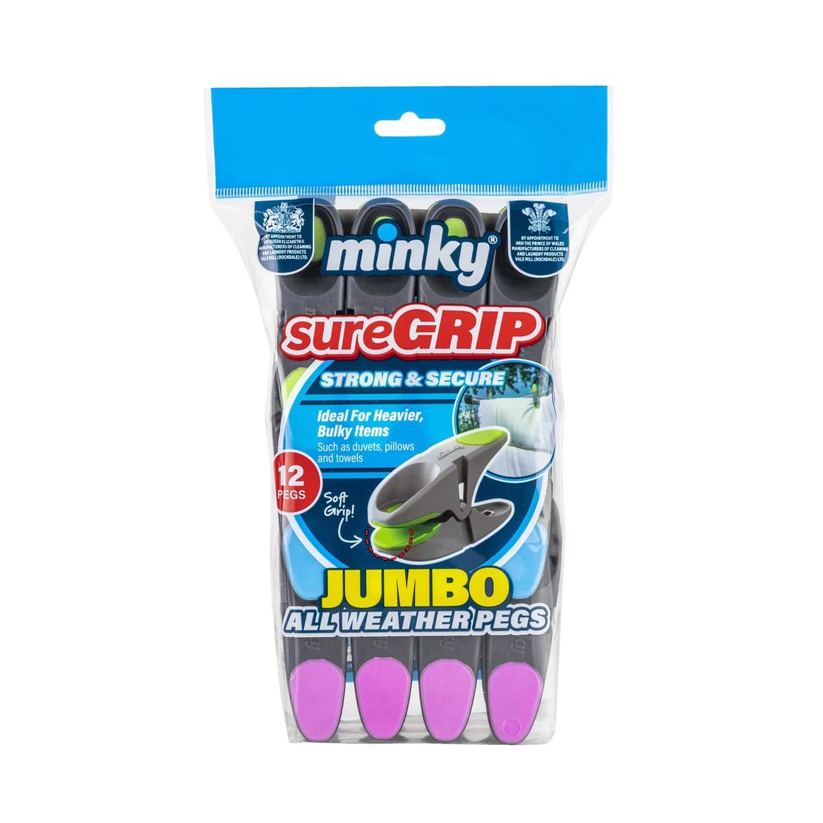 Minky SureGrip Pegs, Assorted color, Pack of 24 — view 8
