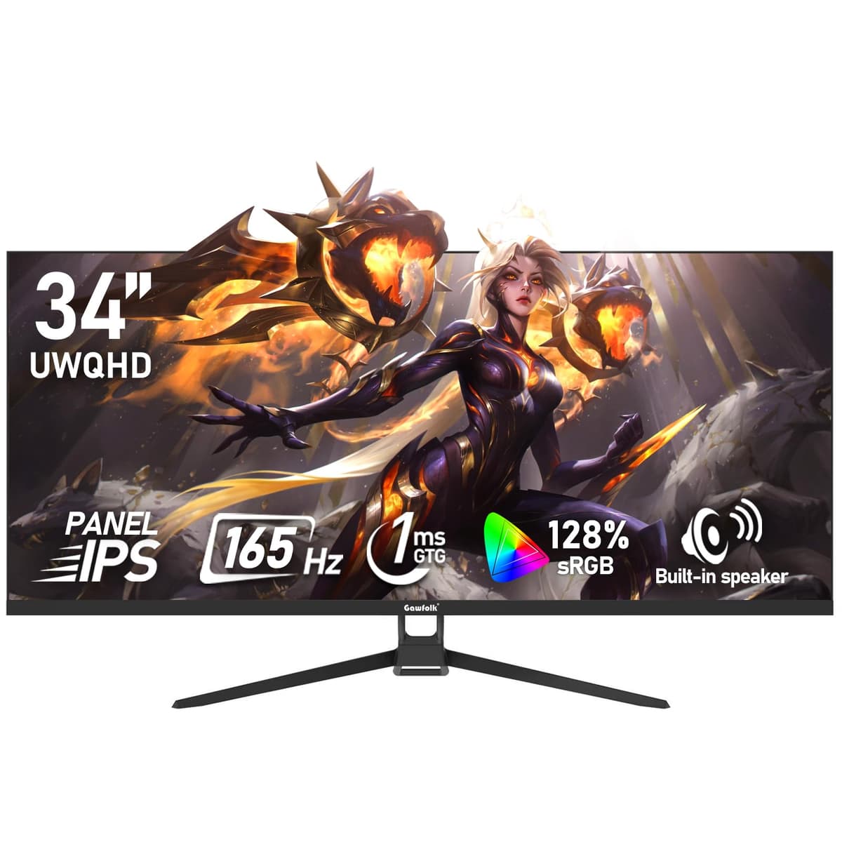 Gawfolk 27 inch IPS PC Screen, 4K Gaming Monitors 160Hz, 1ms,AdaptiveSync, 100%sRGB, 178° Wide Viewing Angle, HDMI 2.1, DisplayPort,Height-adjustable and swivel,75*75MM Wall Mount Compatible - Black — view 14
