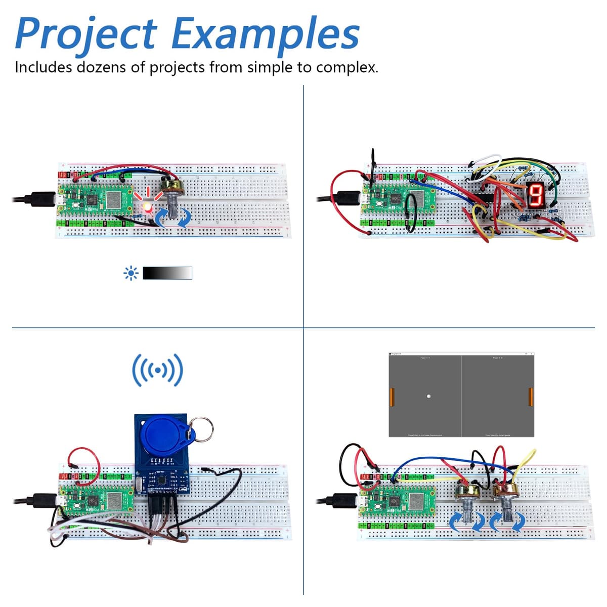 Freenove Ultimate Starter Kit for Raspberry Pi Pico 2 W (Included), Dual Arm Cortex-M33 and Dual Hazard3 RISC-V Microcontroller, 767-Page Detailed Tutorial, 224 Items, 119 Projects, Python C Java Code — view 4