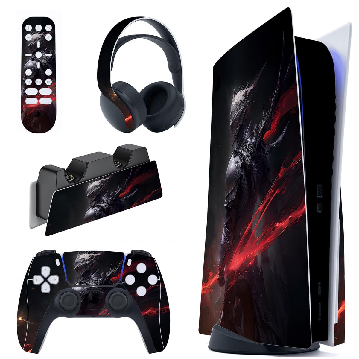 PlayVital Calcomanía Vinilo para ps5 Edición Disc - Pegatina Completa para Consola, Control, Base de Recarga, Control Remoto y Audífonos, Cubierta Protectora Adhesiva(Efecto de Mármol Dorado Rosa) — view 46